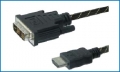 Adapterkabel HDMI / DVI-D 1,0 m mit Geflechtschirm